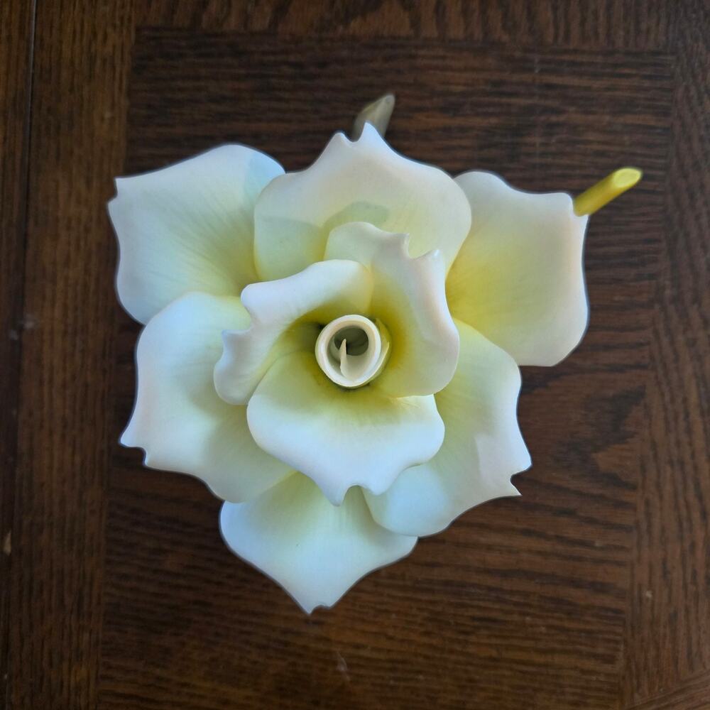 Vintage Wellington Collection Yellow Porcelain Rose Figurine Unique